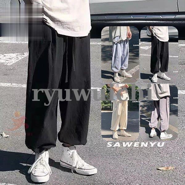 メンズ サルエルパンツ ジョガーパンツ 九分丈 ハロンパンツ ワークパンツ ボトムス 大きいサイズ ゆったり カジュアル 綿麻 イージーパンツ 20代30代40代