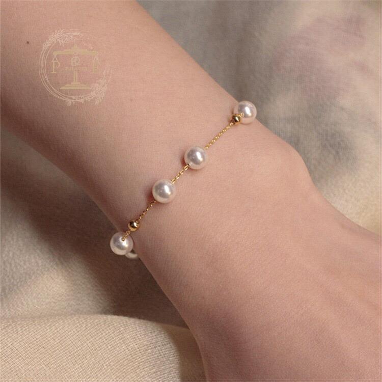 ブレスレット レディース パール 天然パール 淡水パール 14K アクセサリーの画像