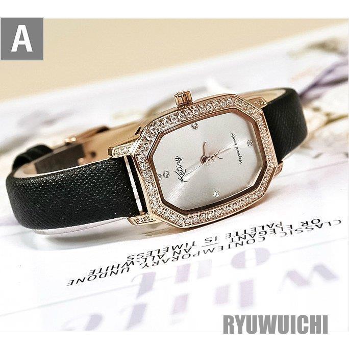 腕時計 レディース 本革ベルト ダイヤ 3色あり おしゃれ 大 かわいい 