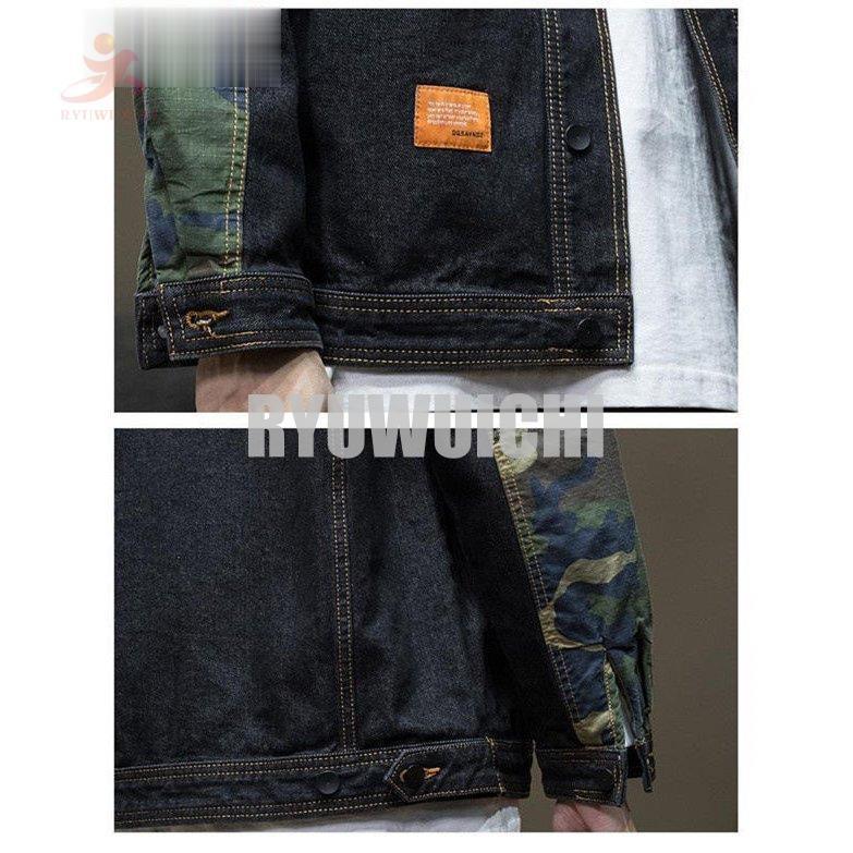 デニムジャケット メンズ デニム 作業服 作業着 Gジャン 迷彩 切り替え