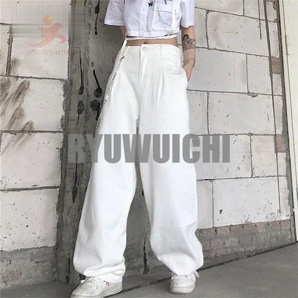 レディース ワイドパンツ デニムパンツ サルエルパンツ ハイウエスト