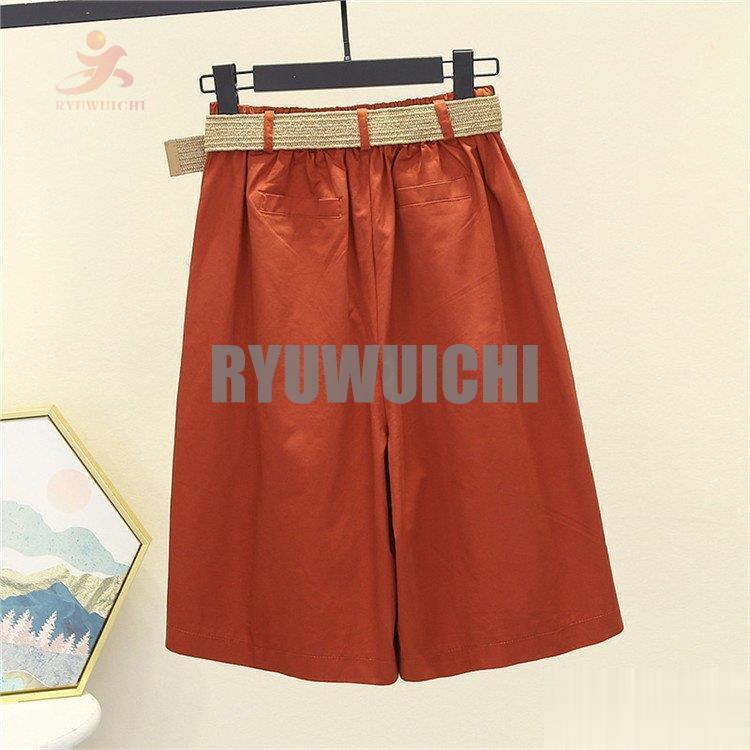 ハーフパンツ レディース ボ ワイド ガウチョ パンツ 膝丈 五分丈 秋冬