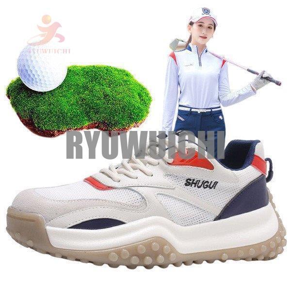 人気 レディース ゴルフシューズ スパイクレス 軽量 厚底 幅広 3e 歩きやすい 運動靴 スポーツ スニーカー ランニングシューズ 通気 蒸れない カジュアル ブランド