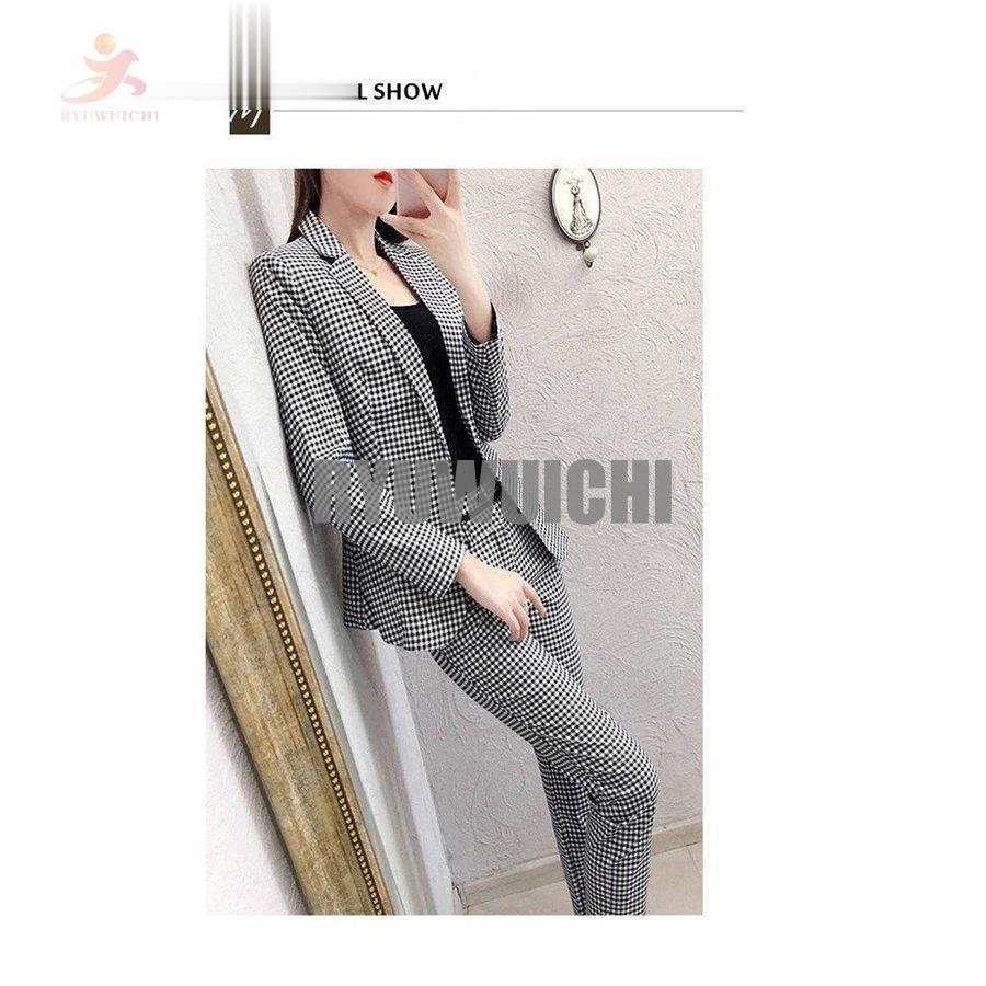 美品✨any sis パンツスーツ　セットアップ　千鳥柄　M 楽天市場】パンツスーツ レディース スーツ セットアップ