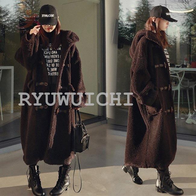 ダッフルコート レディース フリースコート フード付き ロングコート 厚手 冬 アウター モコモコ コート マキシ丈 体型カバー お洒落 冬コート