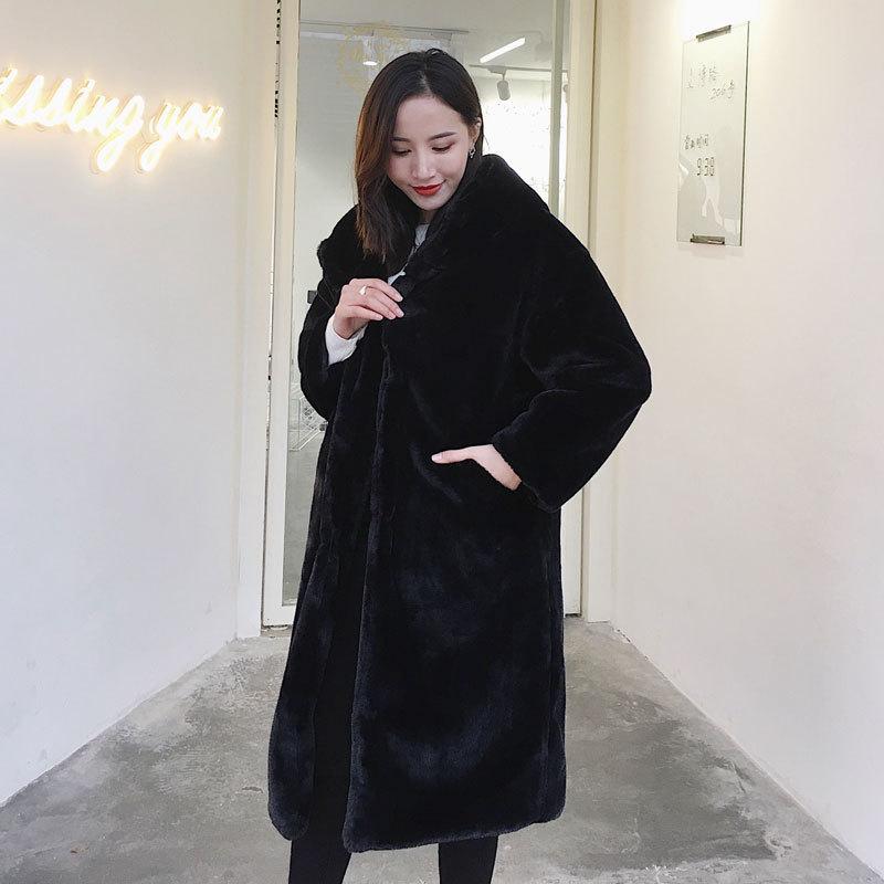 上質 ファーコート ロング丈 レディース ファッション フェイクファー ファーフード付き 毛皮コート 女性 暖かい 防寒 ジャケット 冬物 アウター_1