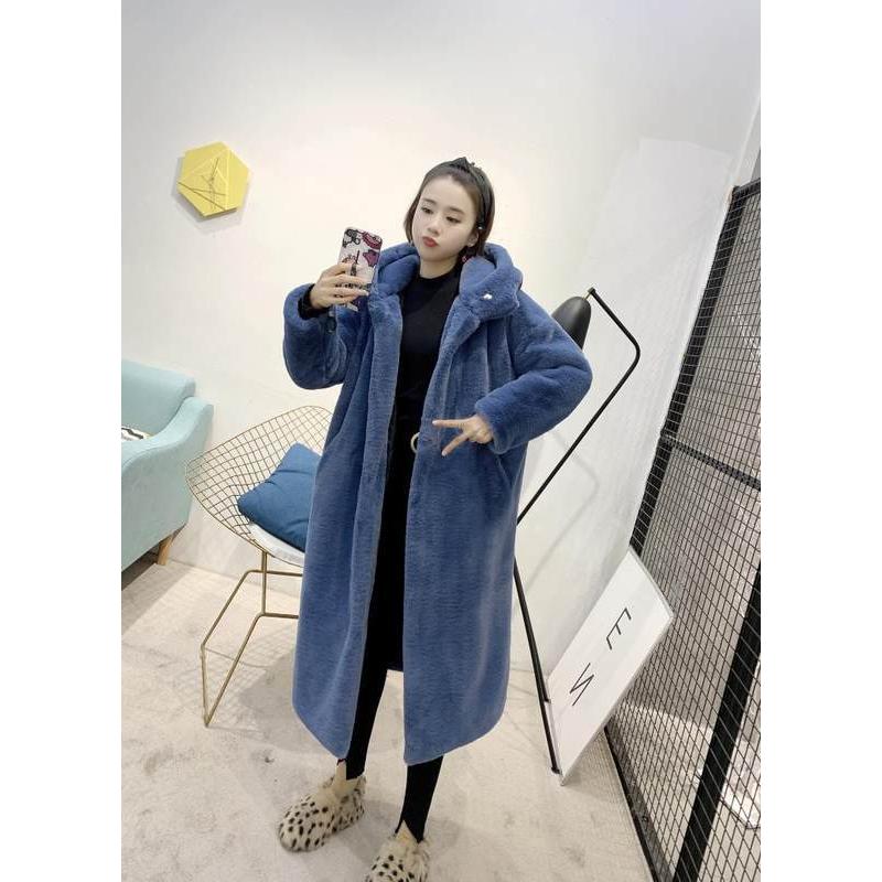 上質 ファーコート ロング丈 レディース ファッション フェイクファー ファーフード付き 毛皮コート 女性 暖かい 防寒 ジャケット 冬物 アウター_5