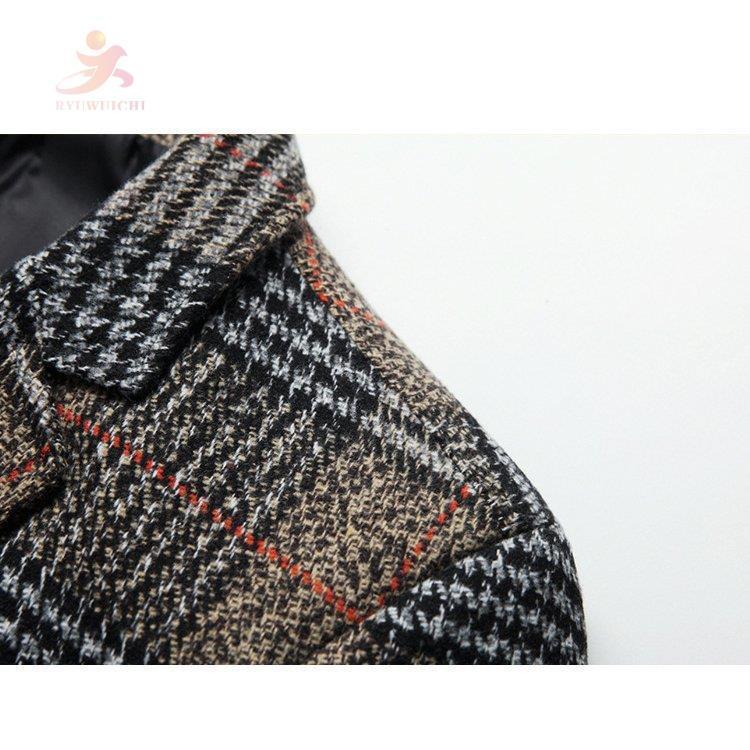 テーラードジャケット メンズ チェック柄 ブレザー ビジネスジャケット