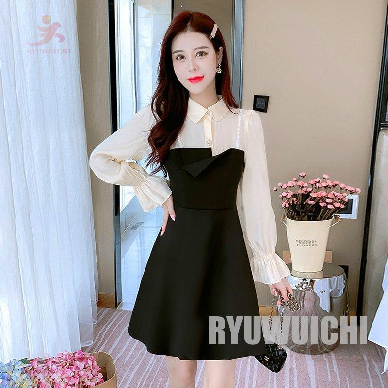 ワンピース レディース フレアスカート 襟付き 切り返し 切替 キャンディ袖 キャンディスリーブ 重ね着風 大人可愛い 可愛い シンプル ナチュラル Ry1103 Gralyq110 龍一ストア 通販 Yahoo ショッピング