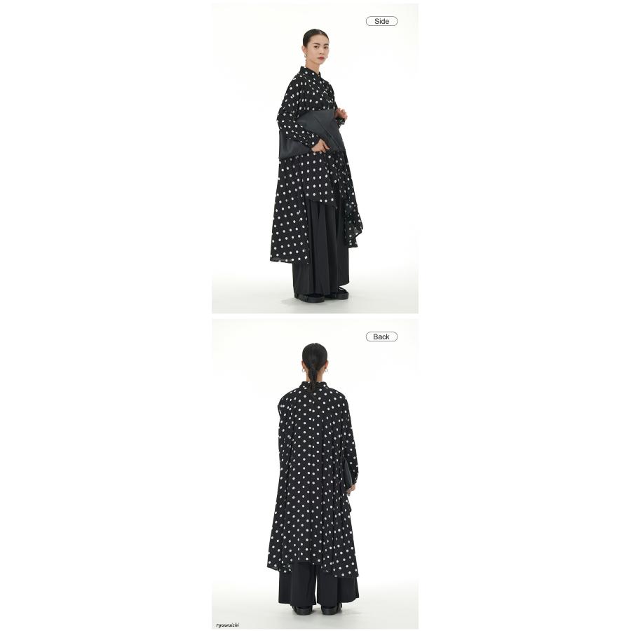 ワンピース レディース ロング丈 千鳥格子 総柄 柄物 モード系 クール 