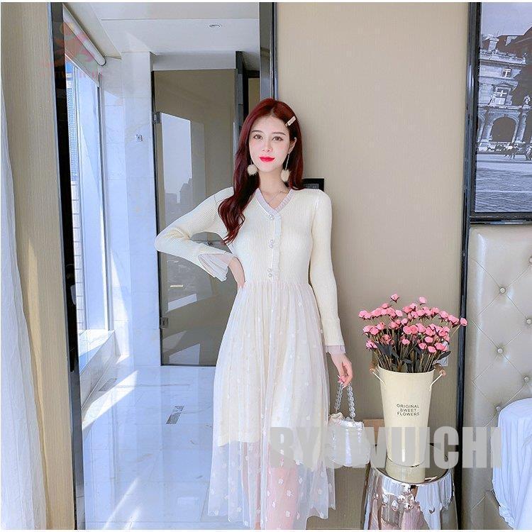 ニットワンピース レディース Vネック 切り返し 切替 チュール シフォン 透かし ドット フリル 大人可愛い キュート デート 美人 ミセス 可愛い Ry1103 Gralyq909 龍一ストア 通販 Yahoo ショッピング