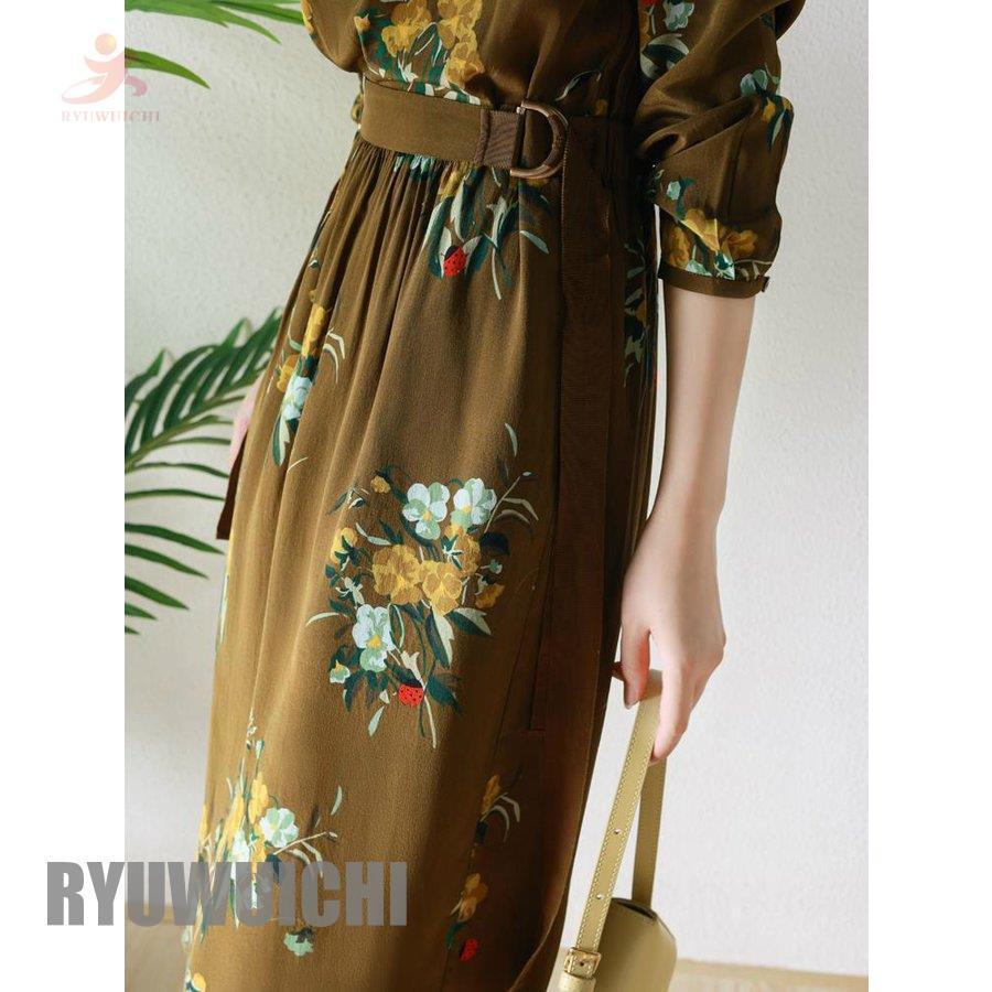 超話題新作 ワンピース 魅力的 レディース 女子会 デート グリーン オフィスカジュアル 大人スタイル 柄ワンピ とろみ素材 カシュクール 膝丈 七分袖 レディース ワンピース 商品到着後レビューと評価を書く 問い合わせページ にご連絡頂ければ850円返金致します