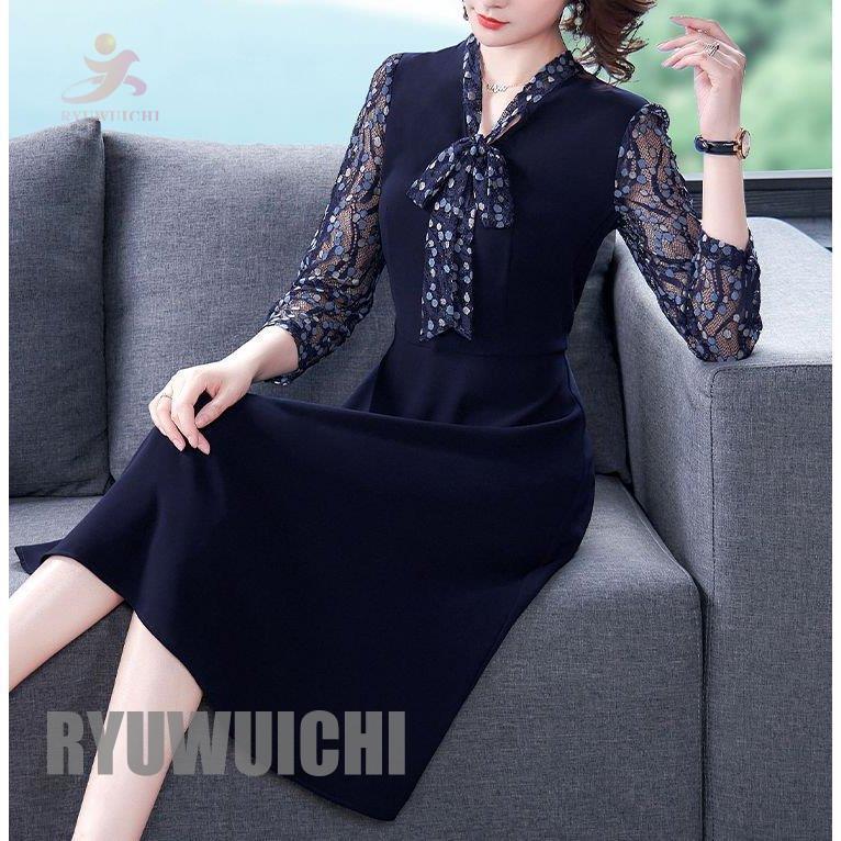 今季ブランド お出かけファッション ガーリー クール クラシカル ウエストシェイプ ボウタイリボン 透け感 Vネック ワンピース 休日スタイル 美人 女子旅 ワンピース サイズ 3xl Michiganestateplanning Com