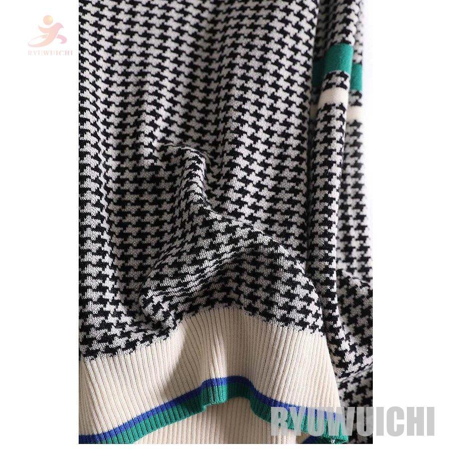 セーター トップス レディース ハイゲージニット 総柄 千鳥格子 Vネック 長袖 カジュアル 上品 レッド オレンジ グリーン 母親 お洒落 リラックス セーター トップス レディース ハイゲージニット 総柄 千鳥格子 V