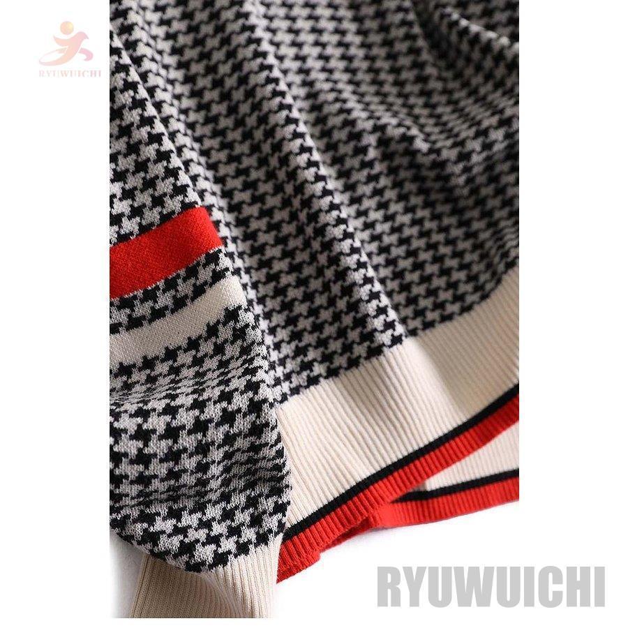 セーター トップス レディース ハイゲージニット 総柄 千鳥格子 Vネック 長袖 カジュアル 上品 レッド オレンジ グリーン 母親 お洒落 リラックス セーター トップス レディース ハイゲージニット 総柄 千鳥格子 V