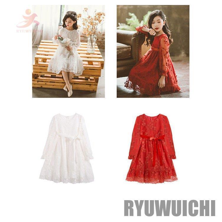 ワンピース 子供 ベビー  長袖 女の子 レース 可愛い ベビードレス ガールズ おしゃれ キッズ 女の子服 春秋の画像