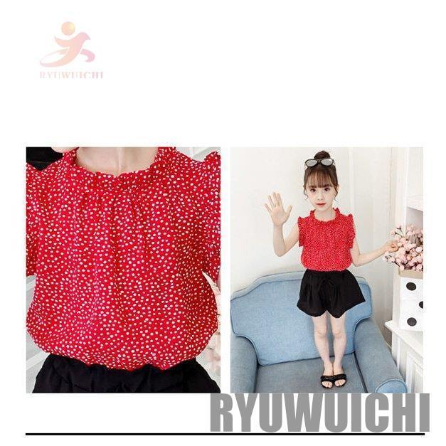 セットアップ 女の子 キッズ 夏 カワイイ スウィート ドット柄 水玉