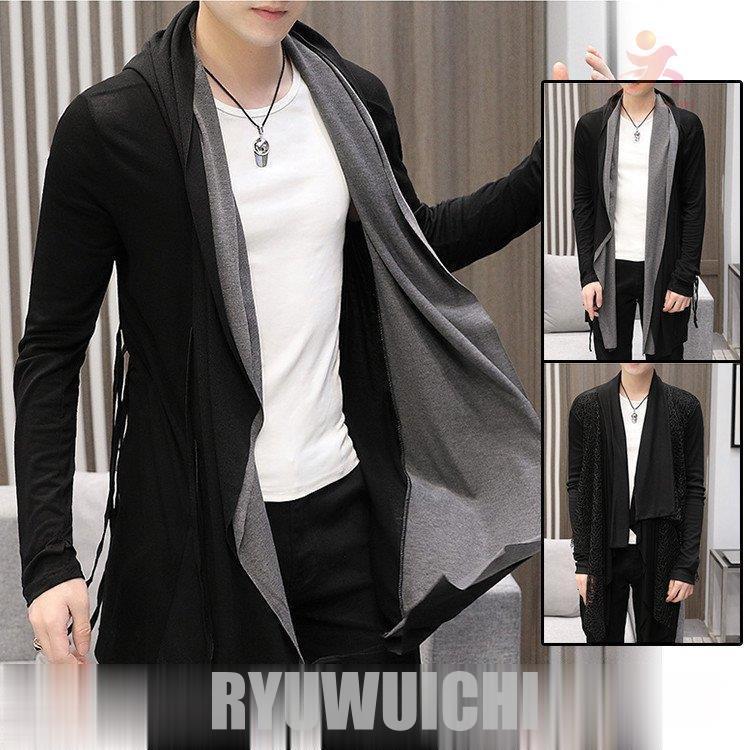 ロングカーディガン メンズ ロング フェイクレイヤード かっこいい おしゃれ 秋 薄手 羽織 Ry1111 Vvksmy22 龍一ストア 通販 Yahoo ショッピング