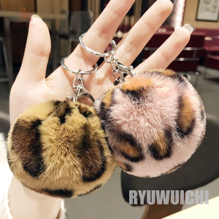 レオパード柄 バッグチャーム 大人 かわいい ファーチャーム