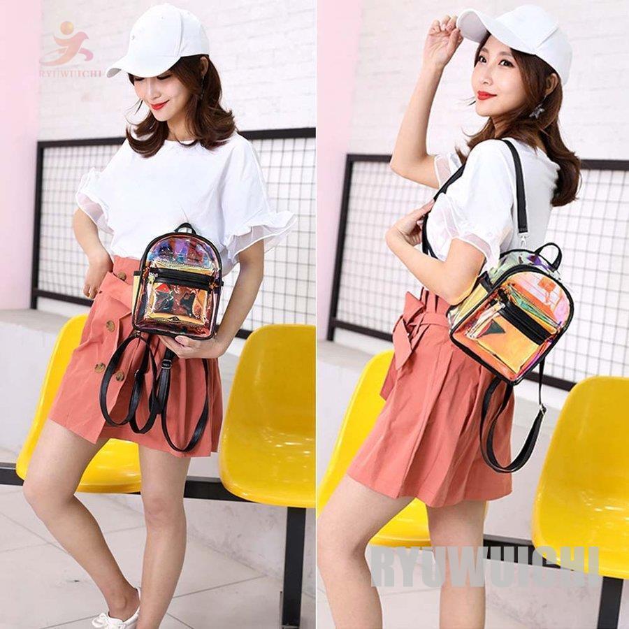 ポーチ付き リュック レディース おしゃれ クリアバッグ