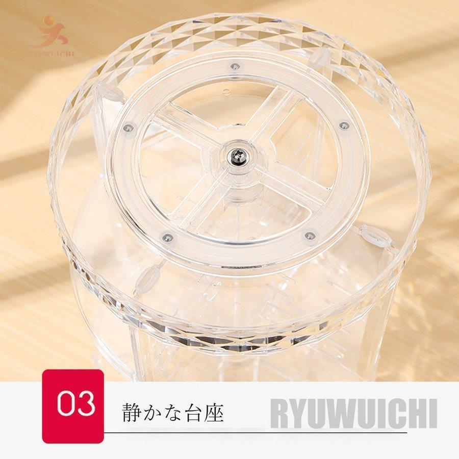 コスメボックス レディース 化粧品収納ケース 回転360度タワー型 収納