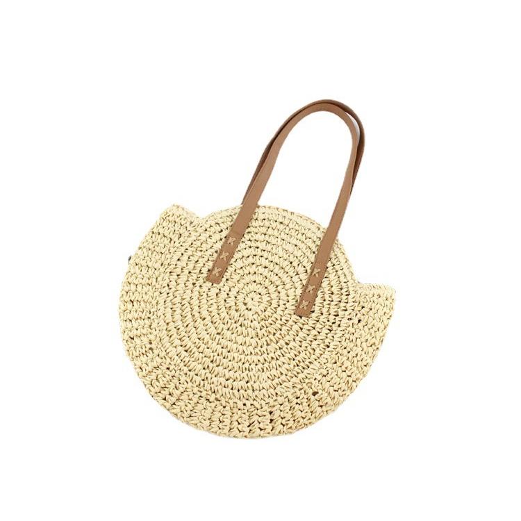 ペー パーサークルタッセルチャーム付きません きカゴバック 円形 丸型  