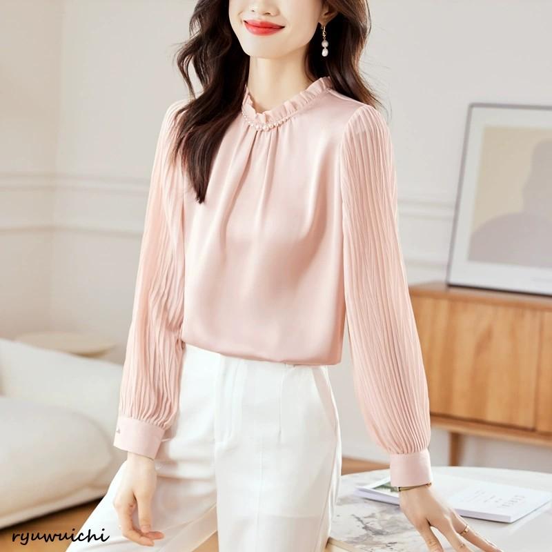 ブラウス ス ビジュー きらきら きれいめ 上品 クールネック オフィス パーティー 気品 エレガント ブルー デート 女子会 可愛い イベント清楚 ブラウス トップス ビジュー きらきら きれいめ 上品 クールネック