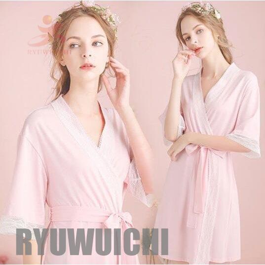 在庫一掃 前開き バスローブ ナイトガウン ランジェリー ネグリジェ レディース 姫系 半袖 薄手 ルームウェア 大人 オシャレ 部屋着 寝巻き 春夏秋 可愛い ナイトウェア 手数料安い Turningheadskennel Com