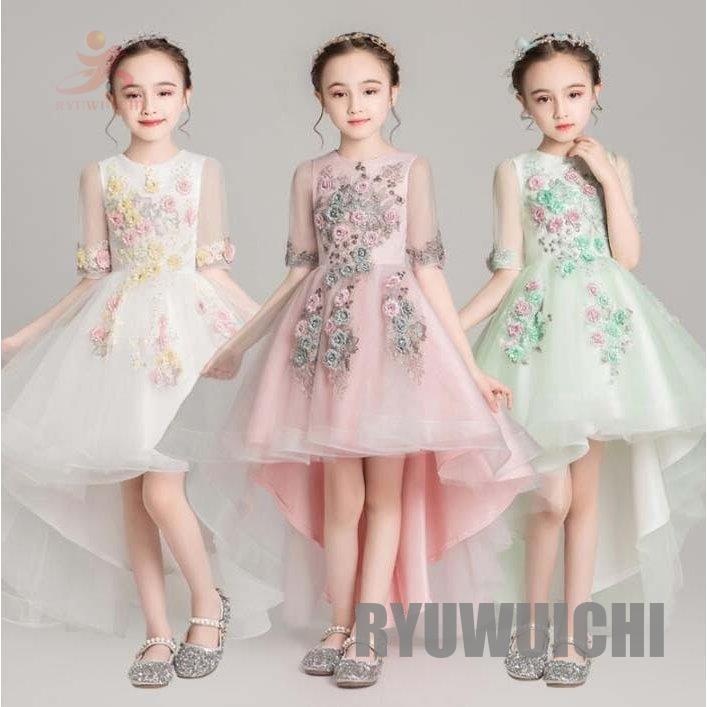 今ならほぼ即納 子供服 ドレス 誕生会ドレス 子供用ドレス 七五三 コンクール ジュニアドレス 子どもドレス 入学式 子ども 膝丈 花刺繍 フォーマル ドレス 女の子 子供ドレス パーティドレス ジュニア ロングドレス キッズドレス 可愛い ベビー服 シューズ