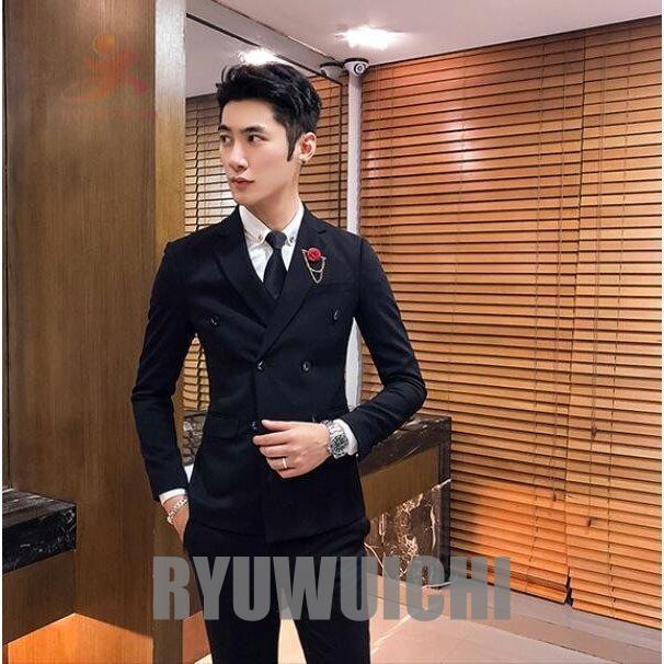 2点セット ジャケット ズボン ダブルブレスト 韓国風 6色入 フォーマル 結婚式 メンズ 新作 オフィス カジュアル 通勤 細身 スーツ お洒落 紳士 Ry16 Fastnkxg1661 龍一ストア 通販 Yahoo ショッピング