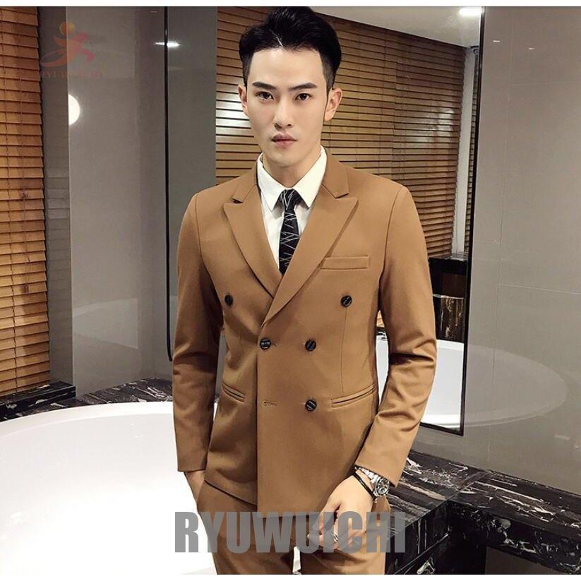 ダブルブレスト メンズ スーツ 3点セット ジャケット ズボン ベスト 長袖 ジャケット お洒落 メンズ ジャケット 韓国風 スーツ 司会 発表会 細身 フォーマル 龍一ストア 紳士 宴会 ビジネス Ry16 Fastnkxg1710 日本人気超絶