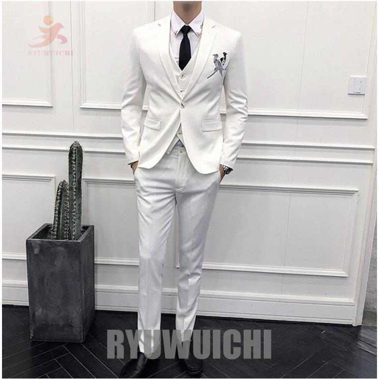 売れ筋がひ新作 韓国風 着痩せ 新作 鳥刺繍 お洒落 メンズスーツ 3色入 かっこいい 宴会 紳士 ビジネス 通勤 発表会 結婚式 ジャケット ズボン ベスト 3点セット その他スーツ フォーマル カラー ３ Www 11thspace Com