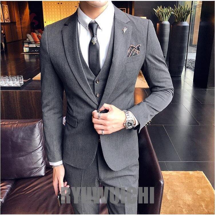 超熱 結婚式 お洒落 韓国風 着痩せ レギュラースーツ ジャケット ズボン ベスト 3点セット 2色入 メンズスーツ 高級 通勤 セットアップ 3点セット メンズスーツ 発表会 通勤 宴会 紳士 ビジネス 面接 ビジネススーツ Ssvplondon Com