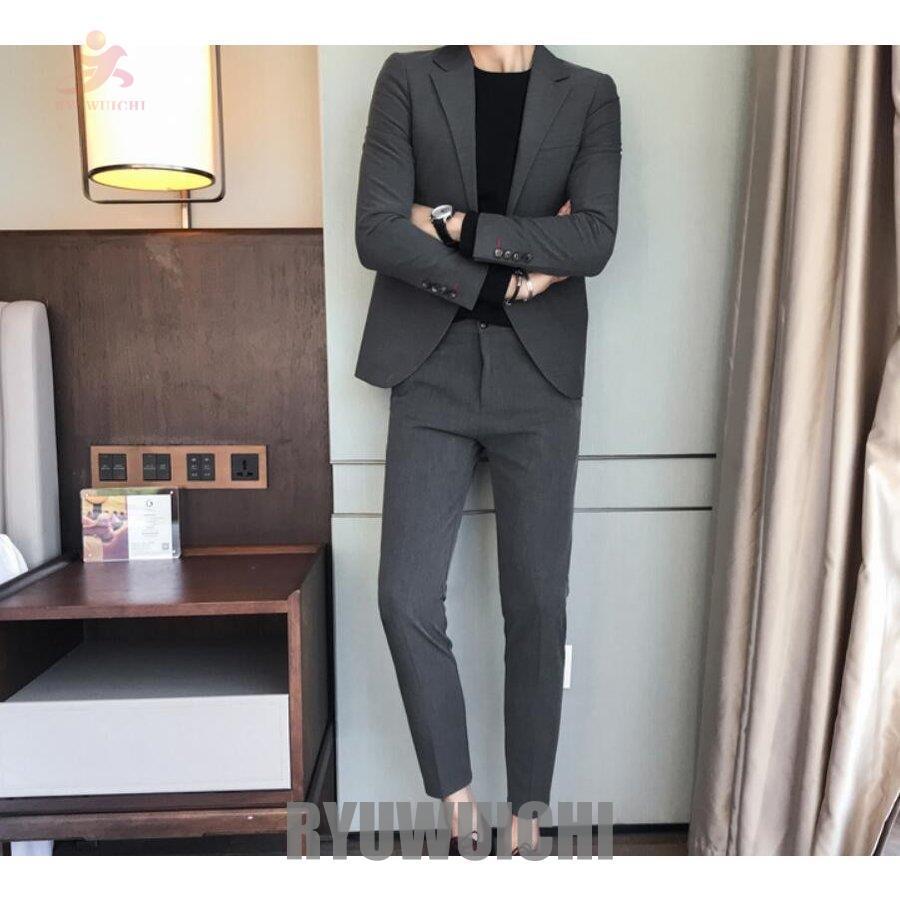 お買い得 一つボタン 春夏 ２点セット 高品質 メンズスーツ 長袖 カジュアル スリム ビジネス 無地 ジャケット 九分丈パンツ 大きいサイズ 代30代40代 Ol 結婚式 カジュアルスーツ サイズ M Readingtherapycenter Com