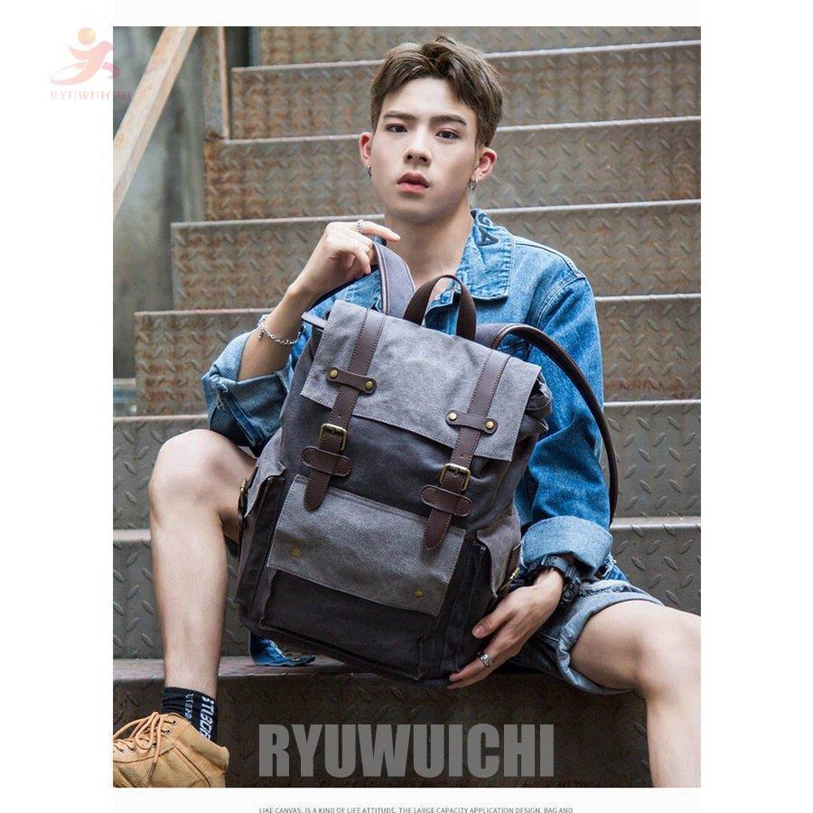 鞄 カバン 代 30代 40代 カジュアル 男性 帆布 ズック 大容量 Pc収納 バッグ リュック メンズ リュックサック 通学 通勤 おしゃれ 旅行 アウトドア かばん Ry16 Fastnkxg1957 龍一ストア 通販 Yahoo ショッピング