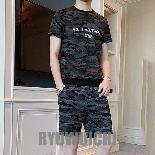 メンズ 夏 迷彩 半袖tシャツ ハーフパンツ 上下セット ジャージ 2点セット スポーツウェア ルームウェア カジュアル おしゃれ カッコいい 代 30代 40代 学生 激安 新作