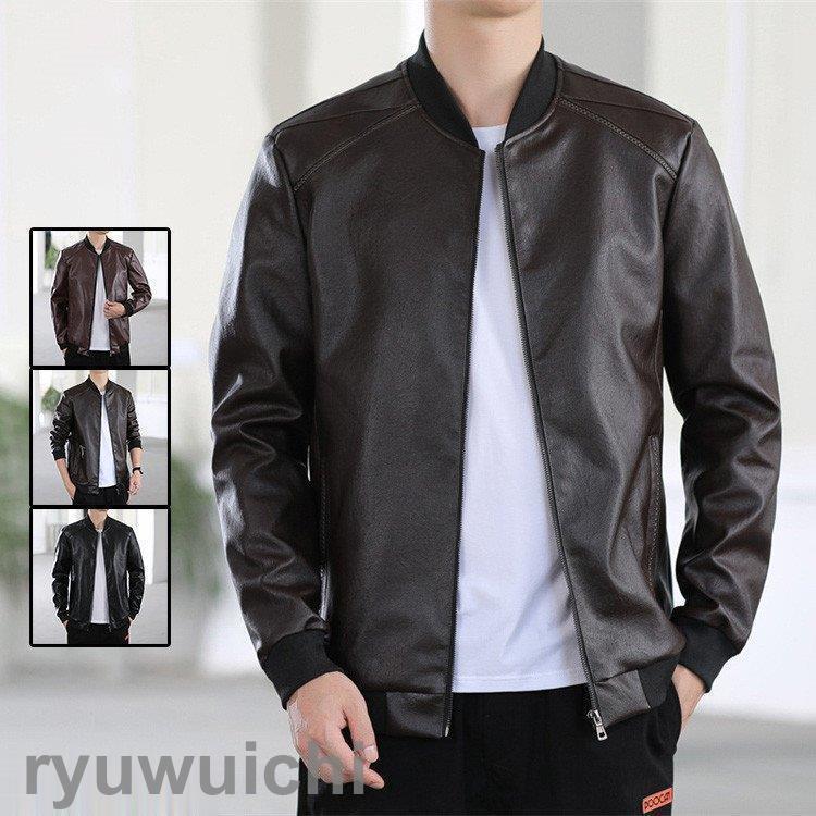 返品送料無料 革ジャン メンズ ブレザー ジャケット レザージャケット Puジャケット かっこいい 革ジャケット 革ブレザー 袖口リブ 秋 オシャレ カジュアル Democracia Tv