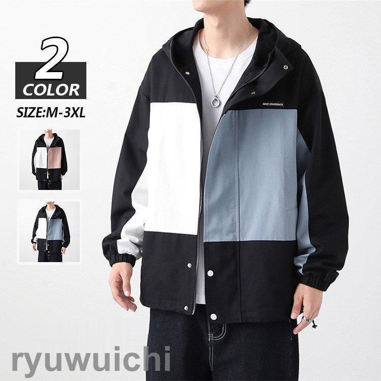 マウンテンパーカー メンズ ジャケット ブルゾン オシャレ 配色 切り替え フルジップパーカー フード かっこいい ウィンドブレーカー 防風 アウター Ry1210 Ezjk697 龍一ストア 通販 Yahoo ショッピング