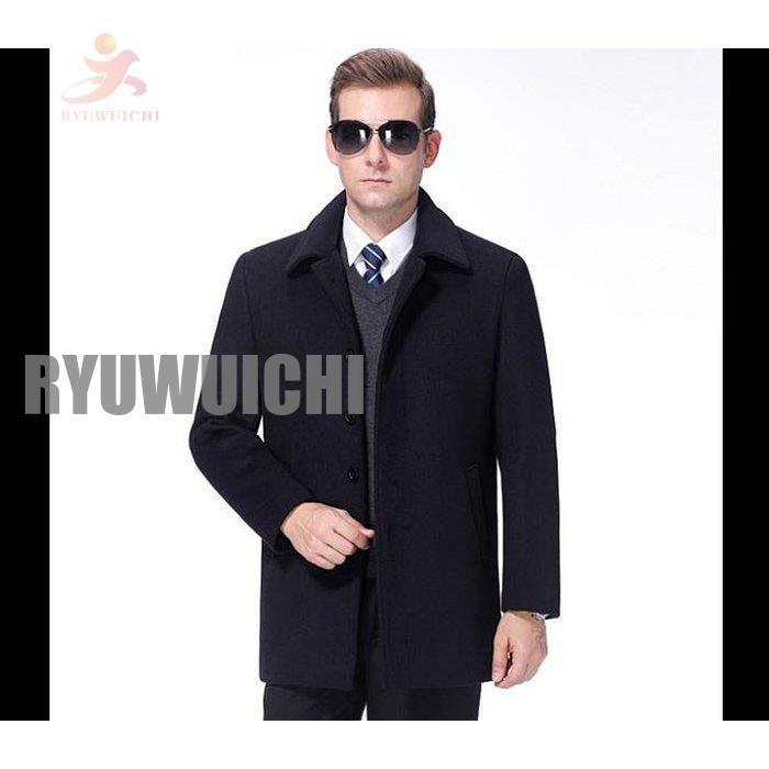 チェスターコート メンズ 大きいサイズ アウター 無地 トレンチコート メンズ ロング丈 通勤