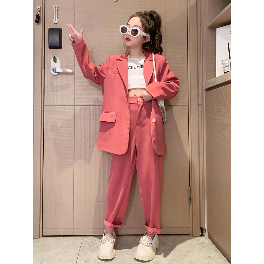 ジュニア スーツ 女の子 上下セット カジュアルスーツ 2点セット  