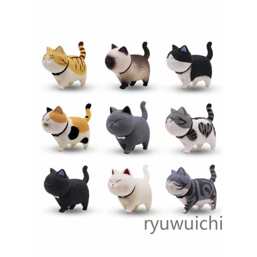 超かわいい 猫の置物 猫グッズ 9個セット 猫柄 縁起 癒し 開運 雑貨