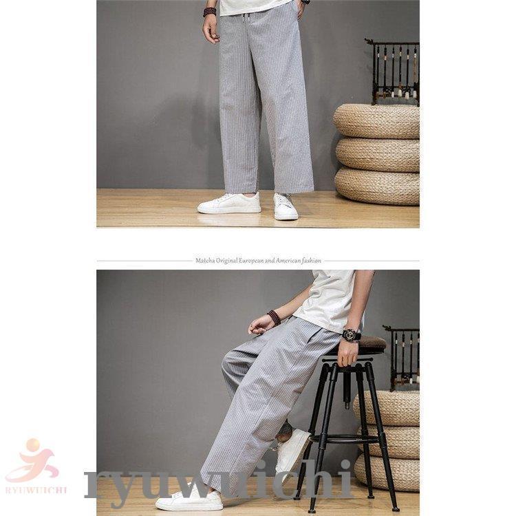 ワイドパンツ メンズ 春 夏 秋 冬 ストライプ柄 チノパン パンツ ワイドパンツ メンズ 春 夏 秋 冬 ストライプ柄 チノパン パンツ