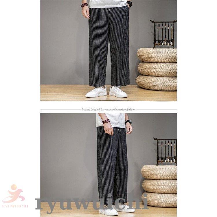 ワイドパンツ メンズ 春 夏 秋 冬 ストライプ柄 チノパン パンツ ワイドパンツ メンズ 春 夏 秋 冬 ストライプ柄 チノパン パンツ