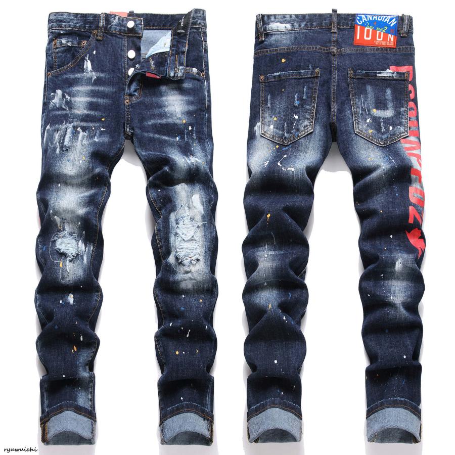 ストレッチデニムペイントクラッシュスキニーPT NO ID☆20SS 