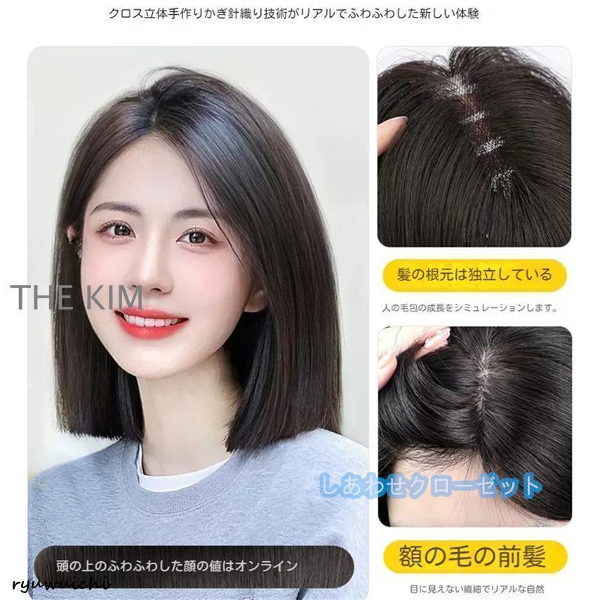 部分ウィッグ人毛100％ ウィッグレディース 自然 トップピース 前髪ウィッグかつら 頭頂部ウィッグ 部分かつら白髪隠し 脱毛症 薄毛 増毛 つけ毛の画像