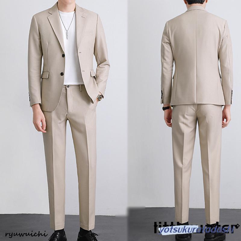 スーツ メンズ セットアップ 上下セット 2つボタン 洗える ネクタイ