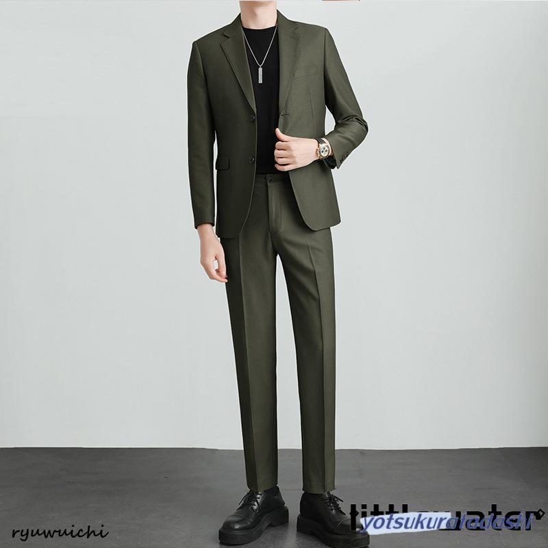 スーツ メンズ セットアップ 上下セット 2つボタン 洗える ネクタイ