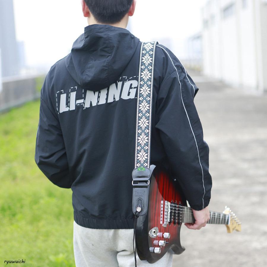 ギター ストラップ 調節可能 5センチ ソフト ロック ピック付き