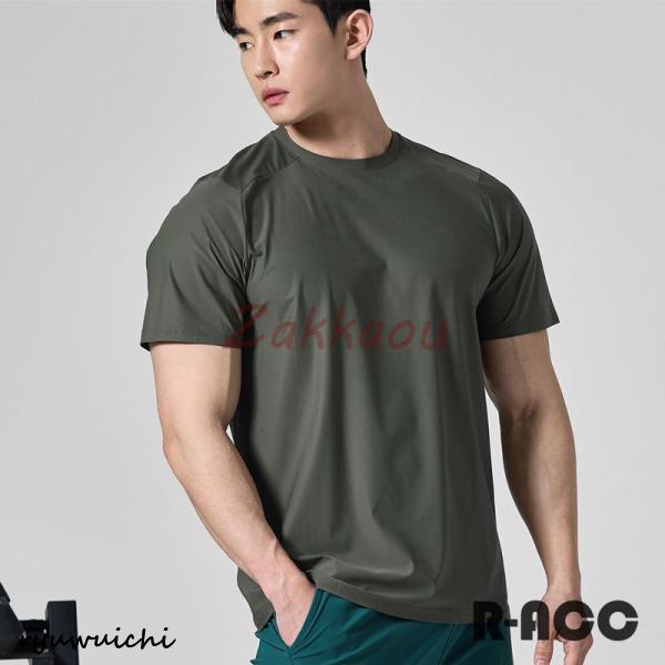 ジムウェア Tシャツ 半袖 トレーニング メンズ スポーツTシャツ 丸首