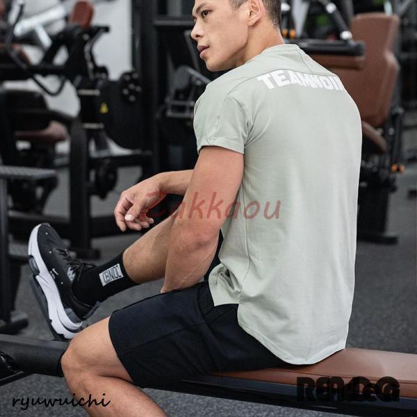 Tシャツ ストレッチ 半袖 ジムウェア メンズ フィットネス